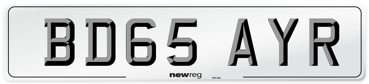 BD65 AYR Number Plate from New Reg